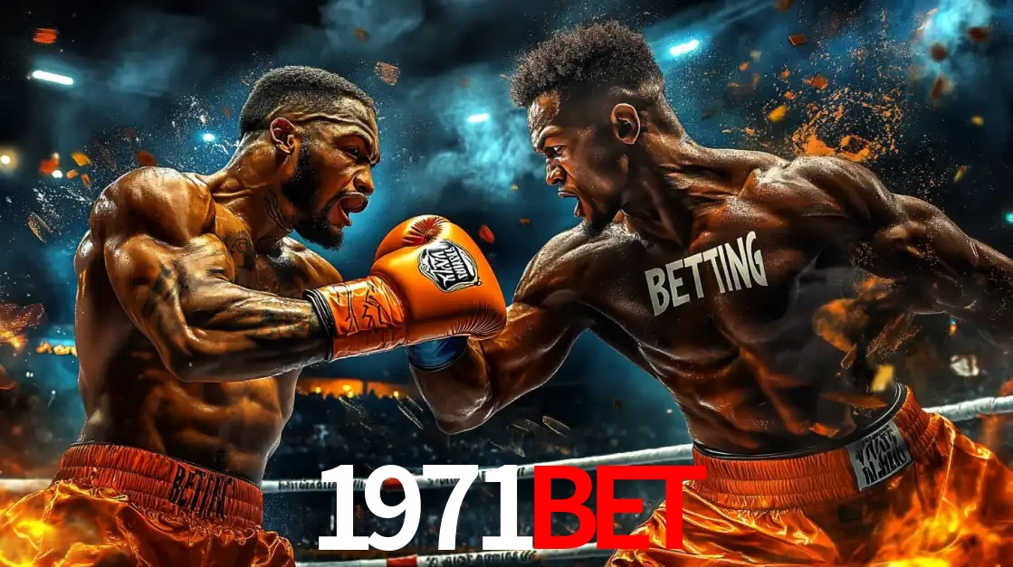Dois boxeadores em uma luta intensa e explosiva, representando a adrenalina e as oportunidades de apostas em esportes de combate disponíveis na plataforma 1971bet.